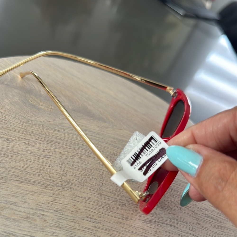 Anthropologie Matt & Nat Red and Gold Cat-Eye Sunglasses. No case included. - Picture 4 of 6